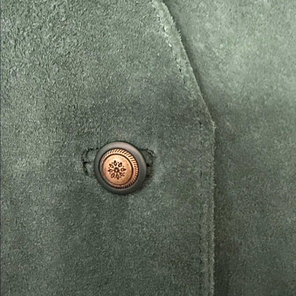 Vintage Nordstrom Forest Green Women's leather suede vest - Picture 4 of 5